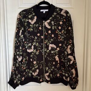 Floral Black Bomber Jacket